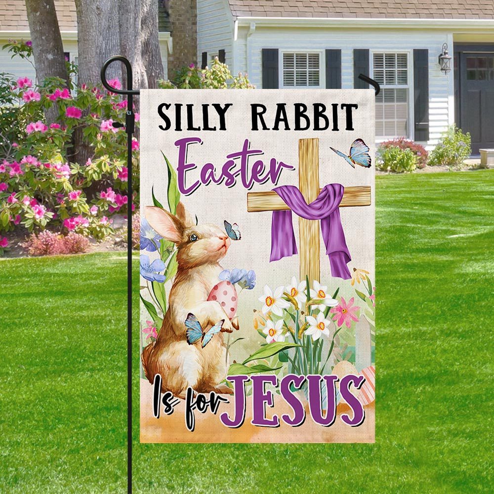 Easter Flag: Silly Rabbit, Easter's for Jesus! (TQN1042F) - Image 3