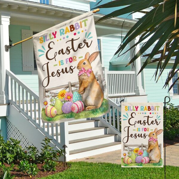 Easter Flag: Silly Rabbit, Easter's for Jesus! (TQN1059F) - Image 4