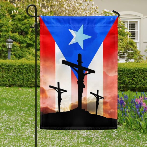 Easter Puerto Rico Flag "He Is Risen" T-Shirt - Image 3