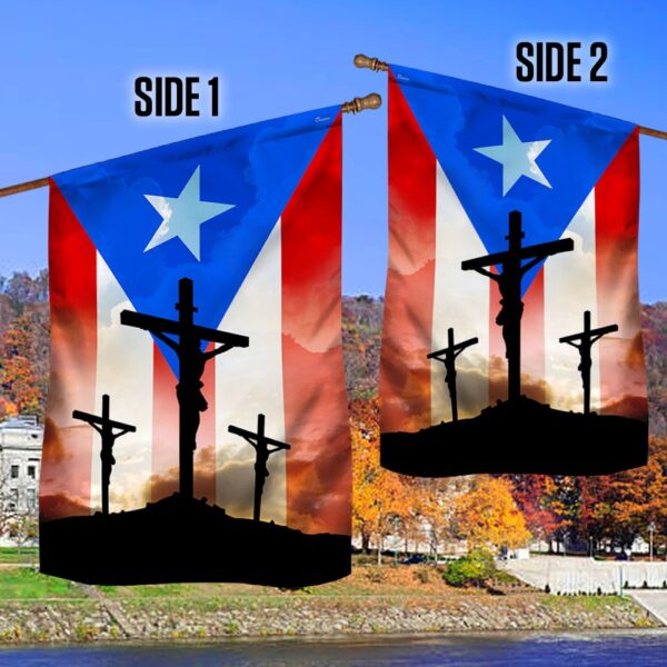 Easter Puerto Rico Flag "He Is Risen" T-Shirt - Image 2