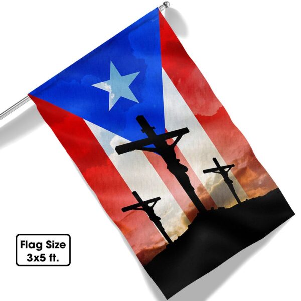 Easter Puerto Rico Flag "He Is Risen" T-Shirt - Image 5