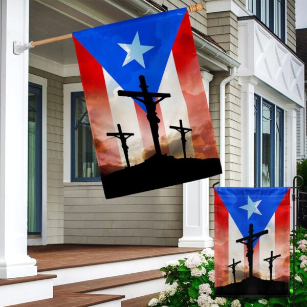 Easter Puerto Rico Flag "He Is Risen" T-Shirt - Image 4