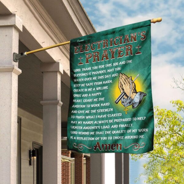Electrician's Prayer Flag: LHA739F - Safety, Faith & Work