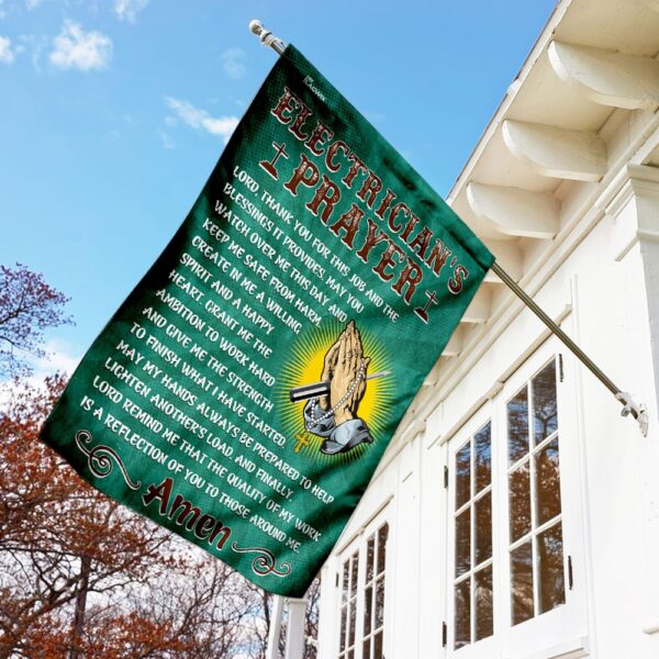 Electrician's Prayer Flag: LHA739F - Safety, Faith & Work - Image 2