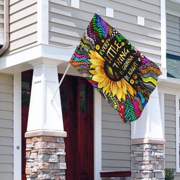 Every Little Thing Is Gonna Be Alright Hippie Flag - Image 9