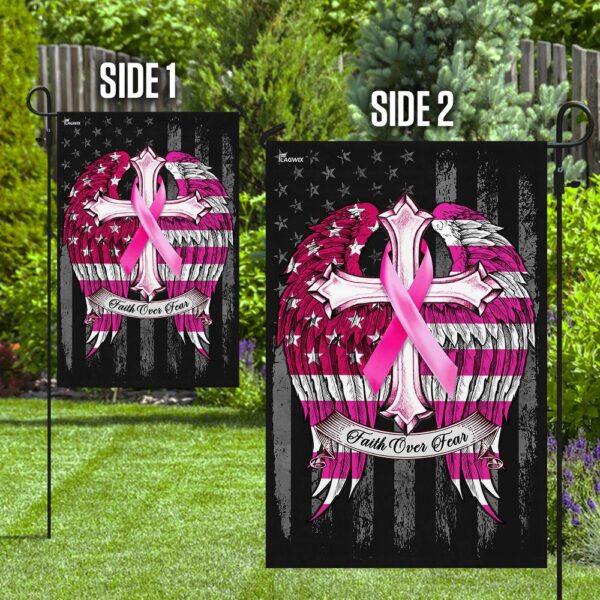 Faith Over Fear Breast Cancer Awareness Flag - Image 8