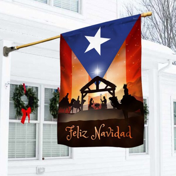 Feliz Navidad Puerto Rico Flag T-Shirt - TQN779F