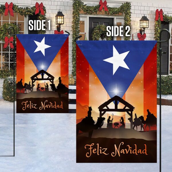 Feliz Navidad Puerto Rico Flag T-Shirt - TQN779F - Image 5