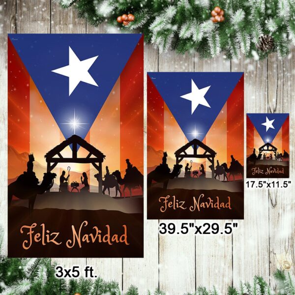 Feliz Navidad Puerto Rico Flag T-Shirt - TQN779F - Image 7