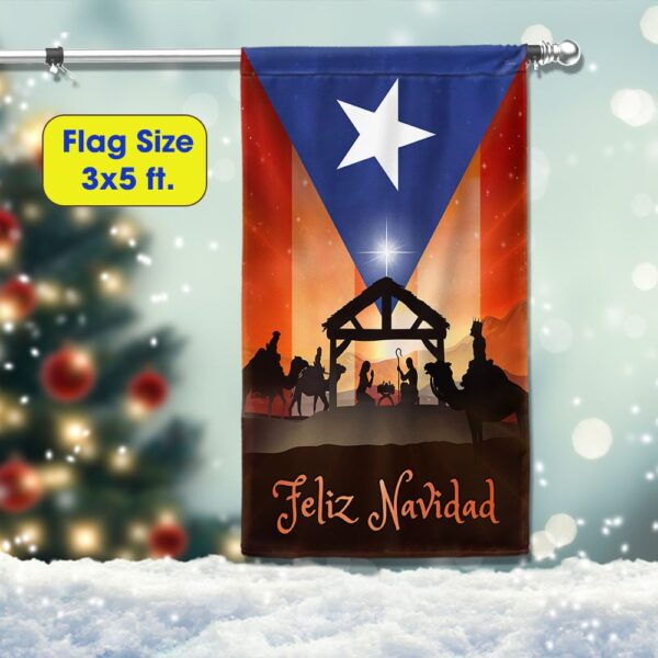 Feliz Navidad Puerto Rico Flag T-Shirt - TQN779F - Image 6