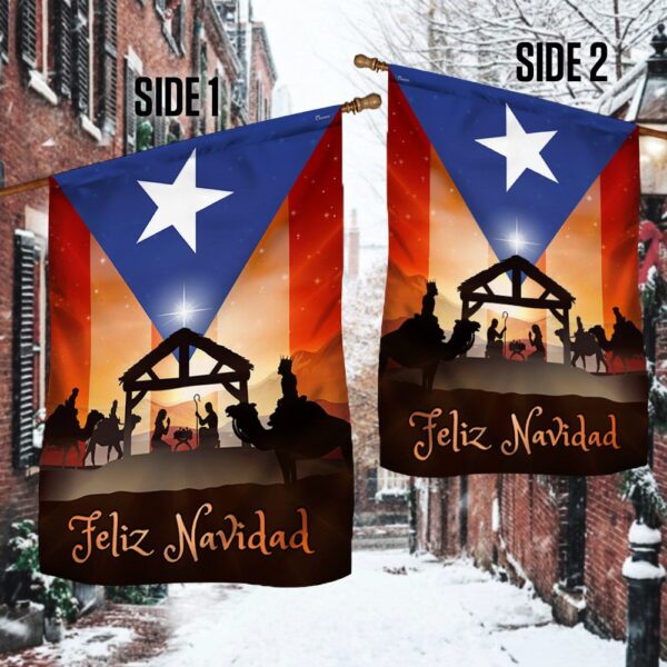 Feliz Navidad Puerto Rico Flag T-Shirt - TQN779F - Image 2