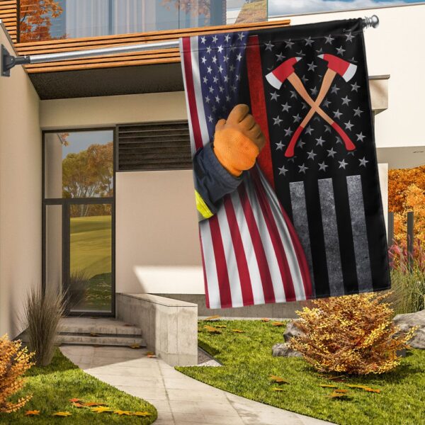 Thin Red Line Firefighter Flag: American Flag TQN1361F