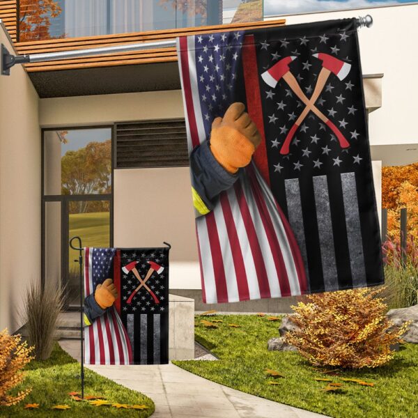 Thin Red Line Firefighter Flag: American Flag TQN1361F - Image 8