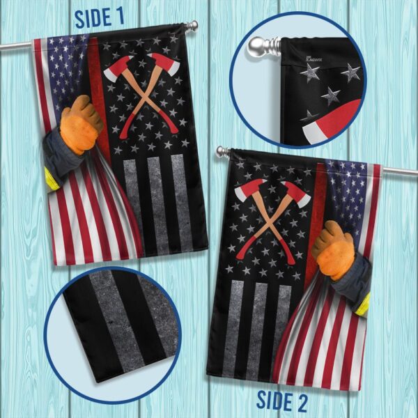 Thin Red Line Firefighter Flag: American Flag TQN1361F - Image 2