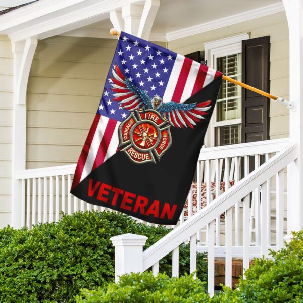 American Eagle Firefighter Veteran Flag - Image 2