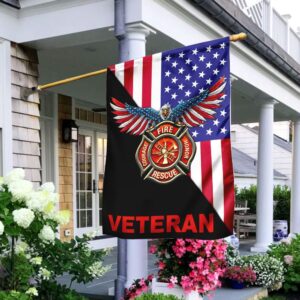American Eagle Firefighter Veteran Flag