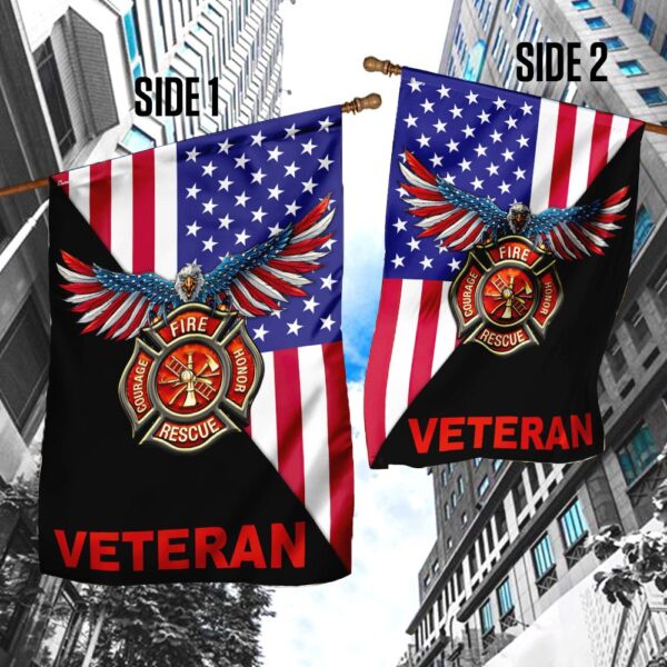 American Eagle Firefighter Veteran Flag - Image 3