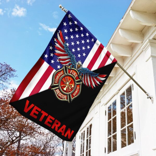 American Eagle Firefighter Veteran Flag - Image 4