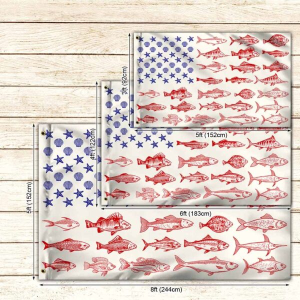 American Grommet Fish & Seashell Flag - MLN416GF - Image 5