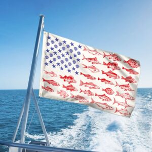 American Grommet Fish & Seashell Flag - MLN416GF
