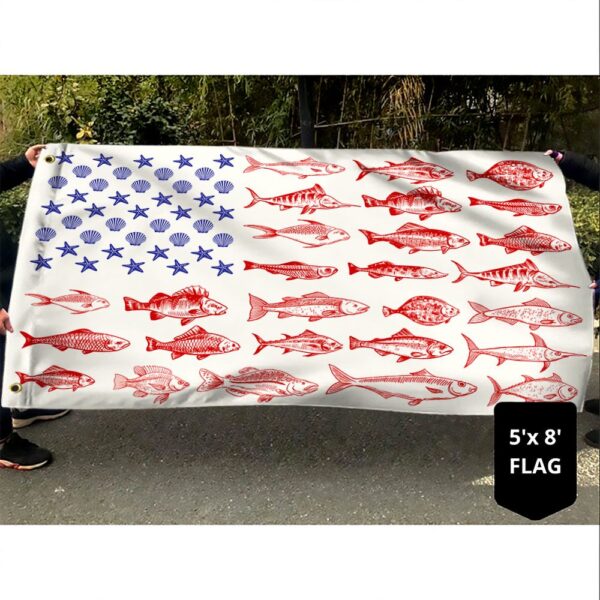 American Grommet Fish & Seashell Flag - MLN416GF - Image 4