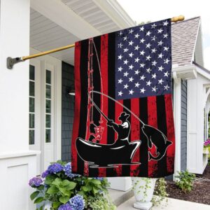 Patriotic Fishman Fishing T-Shirt: American Flag TQN1364F