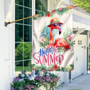 Flamingo Hello Summer Beach Flag TQN1296F