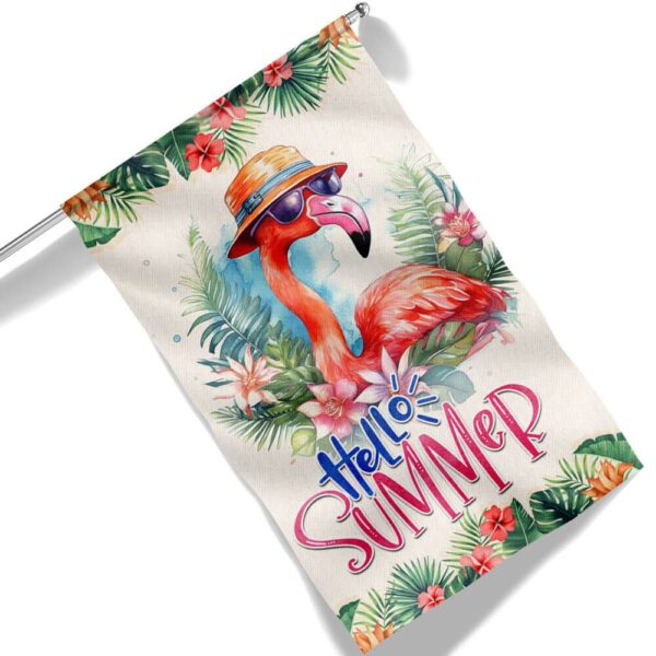 Flamingo Hello Summer Beach Flag TQN1296F - Image 6