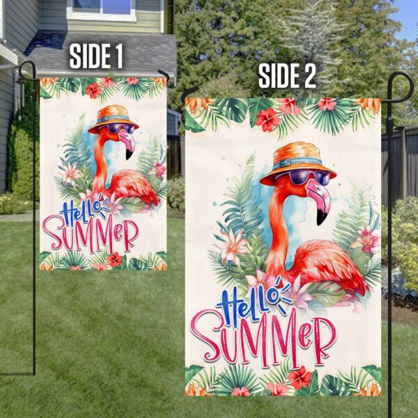 Flamingo Hello Summer Beach Flag TQN1296F - Image 4