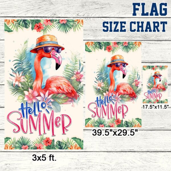 Flamingo Hello Summer Beach Flag TQN1296F - Image 7