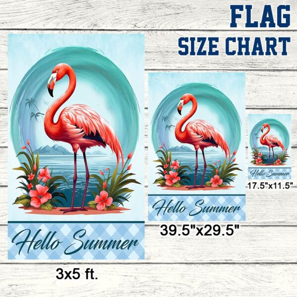 Flamingo Hello Summer Beach Flag TQN1360F - Image 7