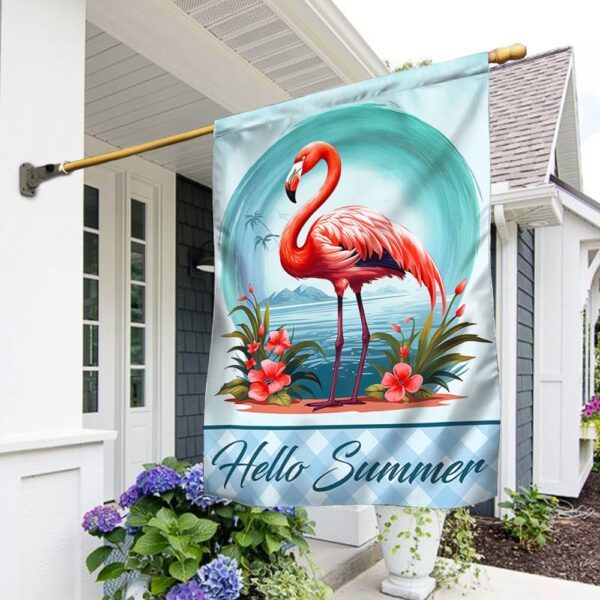 Flamingo Hello Summer Beach Flag TQN1360F - Image 2