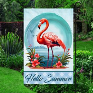 Flamingo Hello Summer Beach Flag TQN1360F