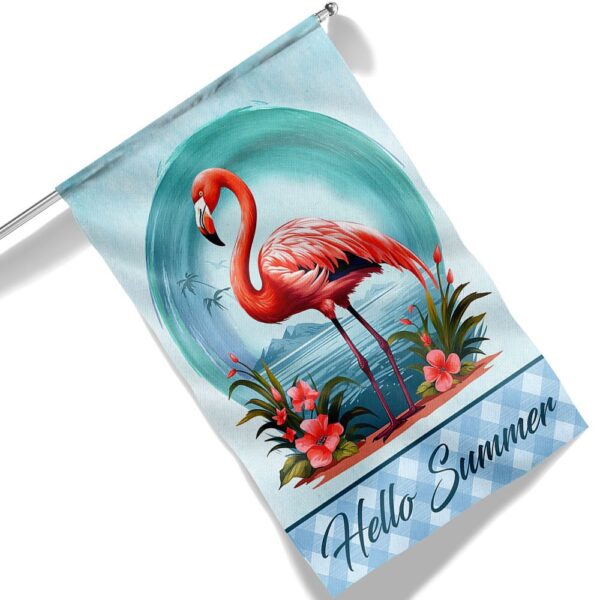 Flamingo Hello Summer Beach Flag TQN1360F - Image 6