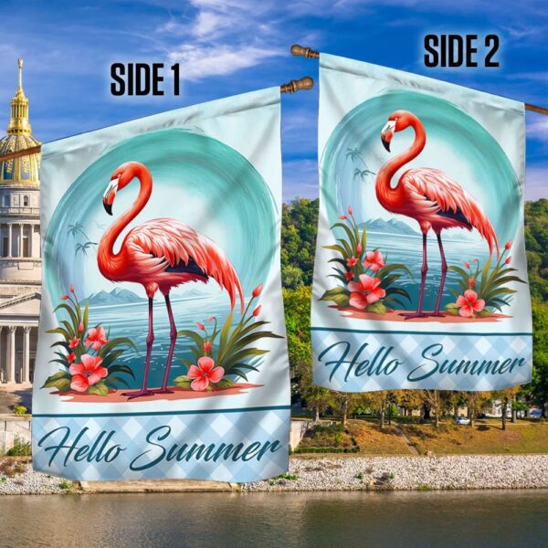 Flamingo Hello Summer Beach Flag TQN1360F - Image 3
