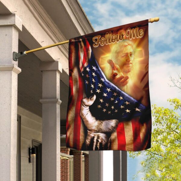 Patriotic Christian Flag: Follow Me American Flag PLP02F