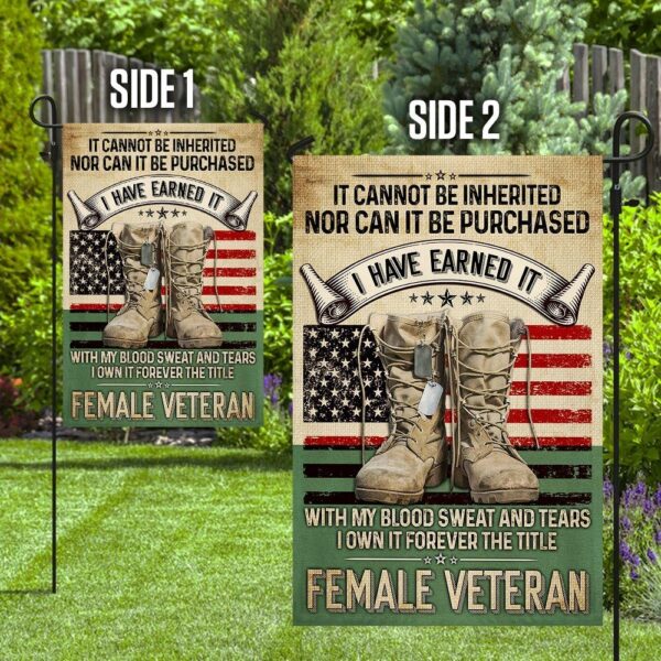Forever a Hero: Female Veteran Garden Flag - Image 3