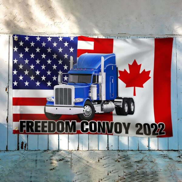 Freedom Convoy Flag: Thank You Truckers - Canadian & American - Image 3