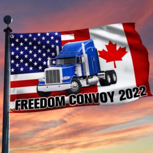 Freedom Convoy Flag: Thank You Truckers - Canadian & American
