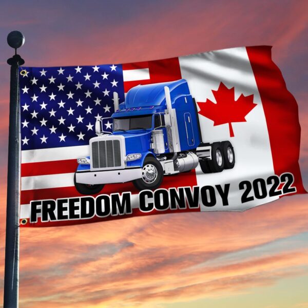 Freedom Convoy Flag: Thank You Truckers - Canadian & American
