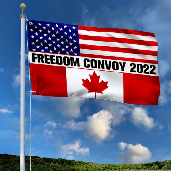 Canadian American Freedom Convoy Grommet Flag 2022 - Image 2