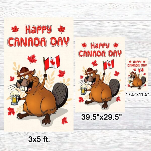 Funny Beaver Canada Day Flag T-Shirt - Image 7