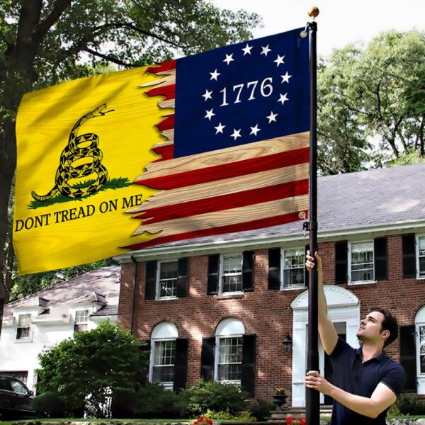 Gadsden Flag: Don't Tread On Me - Betsy Ross 1776 Grommet Flag - Image 4