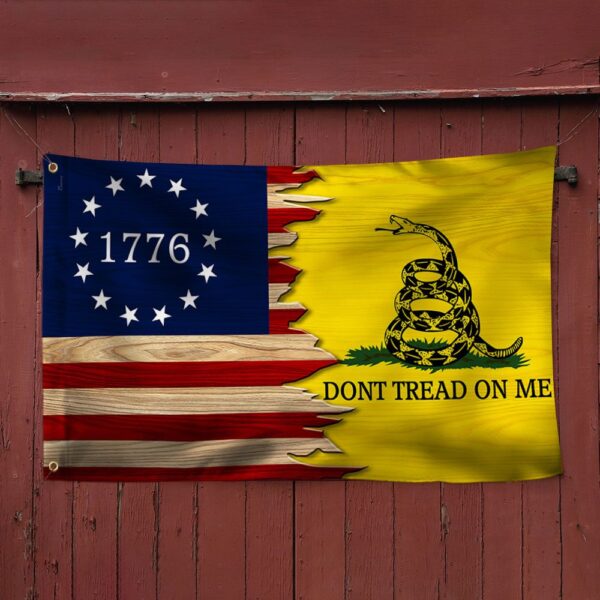 Gadsden Flag: Don't Tread On Me - Betsy Ross 1776 Grommet Flag - Image 3