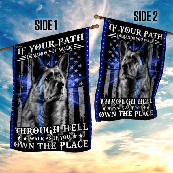 German Shepherd. Police Dog. American US Flag TRN77F - Image 5