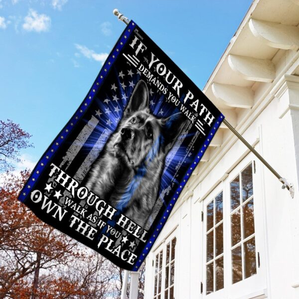 German Shepherd. Police Dog. American US Flag TRN77F - Image 2