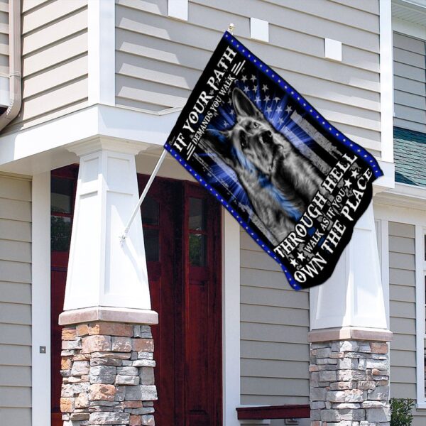 German Shepherd. Police Dog. American US Flag TRN77F - Image 4