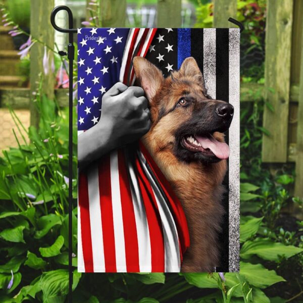 Thin Blue Line German Shepherd American Flag - Image 7