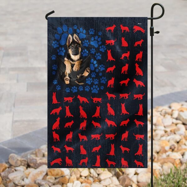German Shepherd 4th of July Flag: Patriotic PSL221F - Image 3