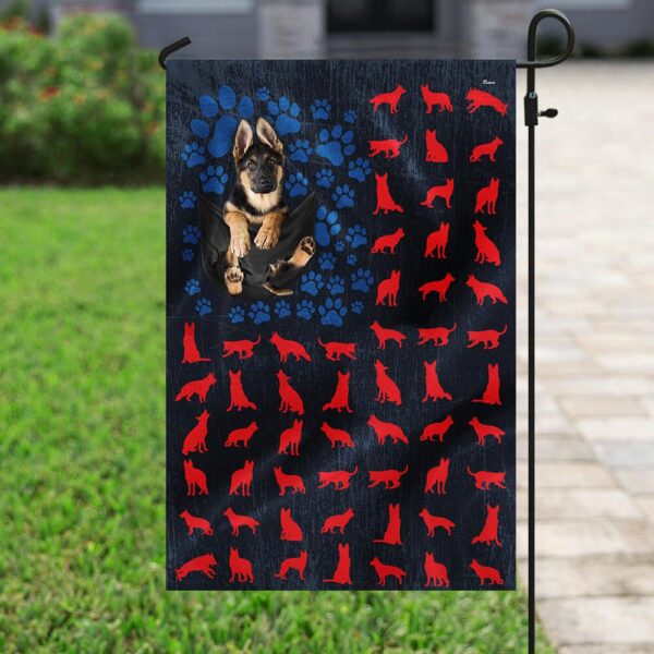German Shepherd 4th of July Flag: Patriotic PSL221F